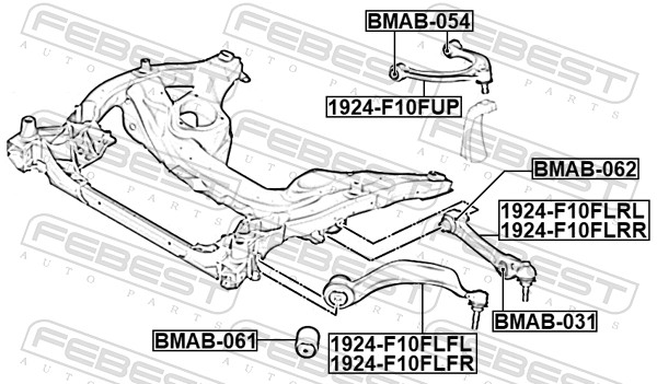 Рычаг независимой подвески колеса подвеска колеса FEBEST 1924F10FLRR