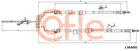 Тросик cтояночный тормоз COFLE 92.1.MA001
