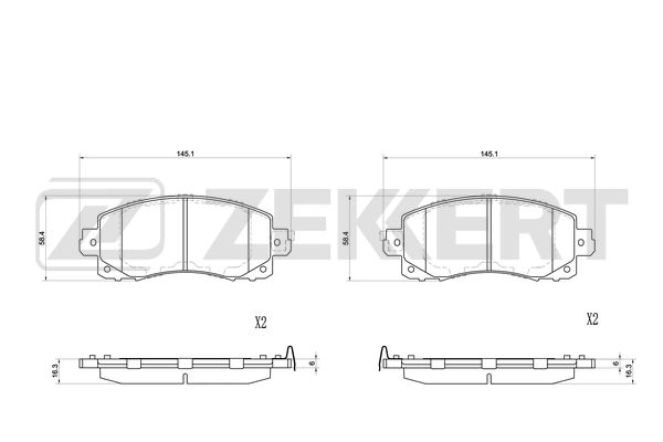 Комплект тормозных колодок дисковый тормоз ZEKKERT BS1174