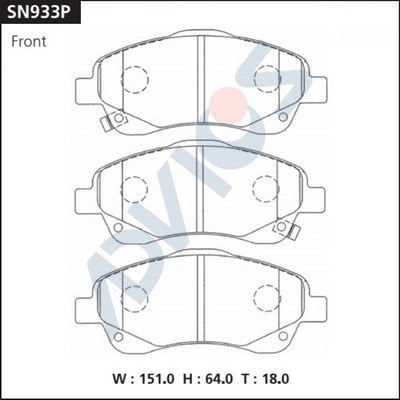 Комплект тормозных колодок дисковый тормоз ADVICS SN933P