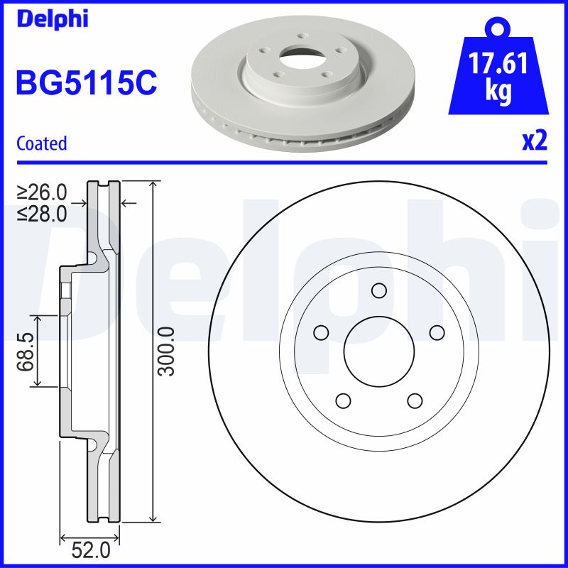 Тормозной диск DELPHI BG5115C