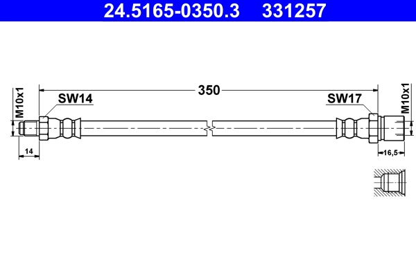 Тормозной шланг ATE 24.5165-0350.3