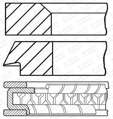 Комплект поршневых колец GOETZE ENGINE 08-440200-10