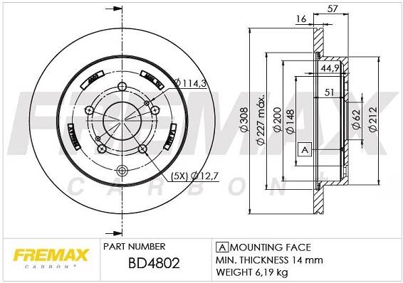 Тормозной диск FREMAX BD4802
