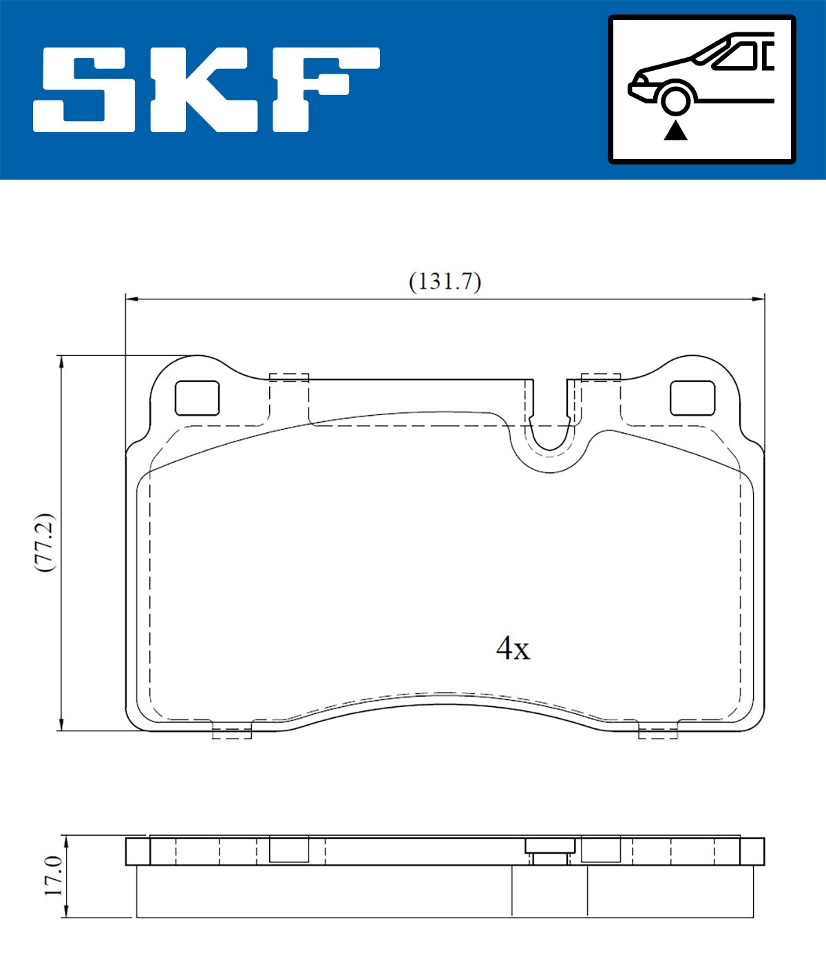 Комплект тормозных колодок дисковый тормоз SKF VKBP 80609