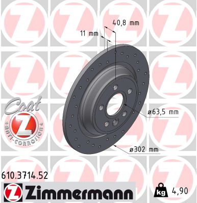 Тормозной диск ZIMMERMANN 610.3714.52