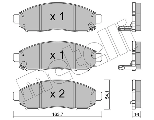 Комплект тормозных колодок дисковый тормоз METELLI 22-0743-1