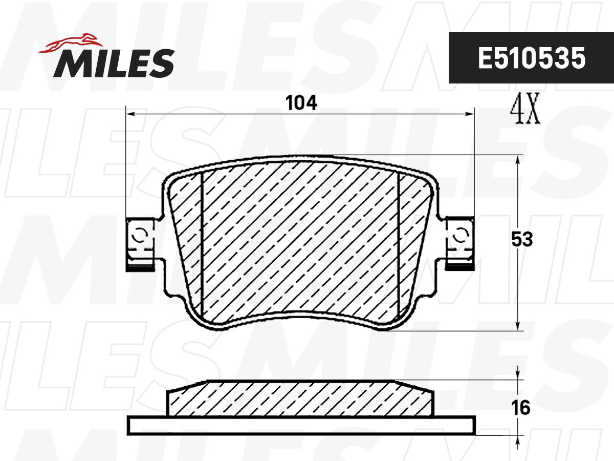 Комплект тормозных колодок дисковый тормоз MILES E510535