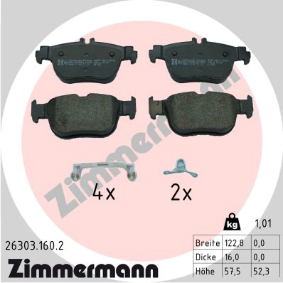 Комплект тормозных колодок дисковый тормоз ZIMMERMANN 26303.160.2