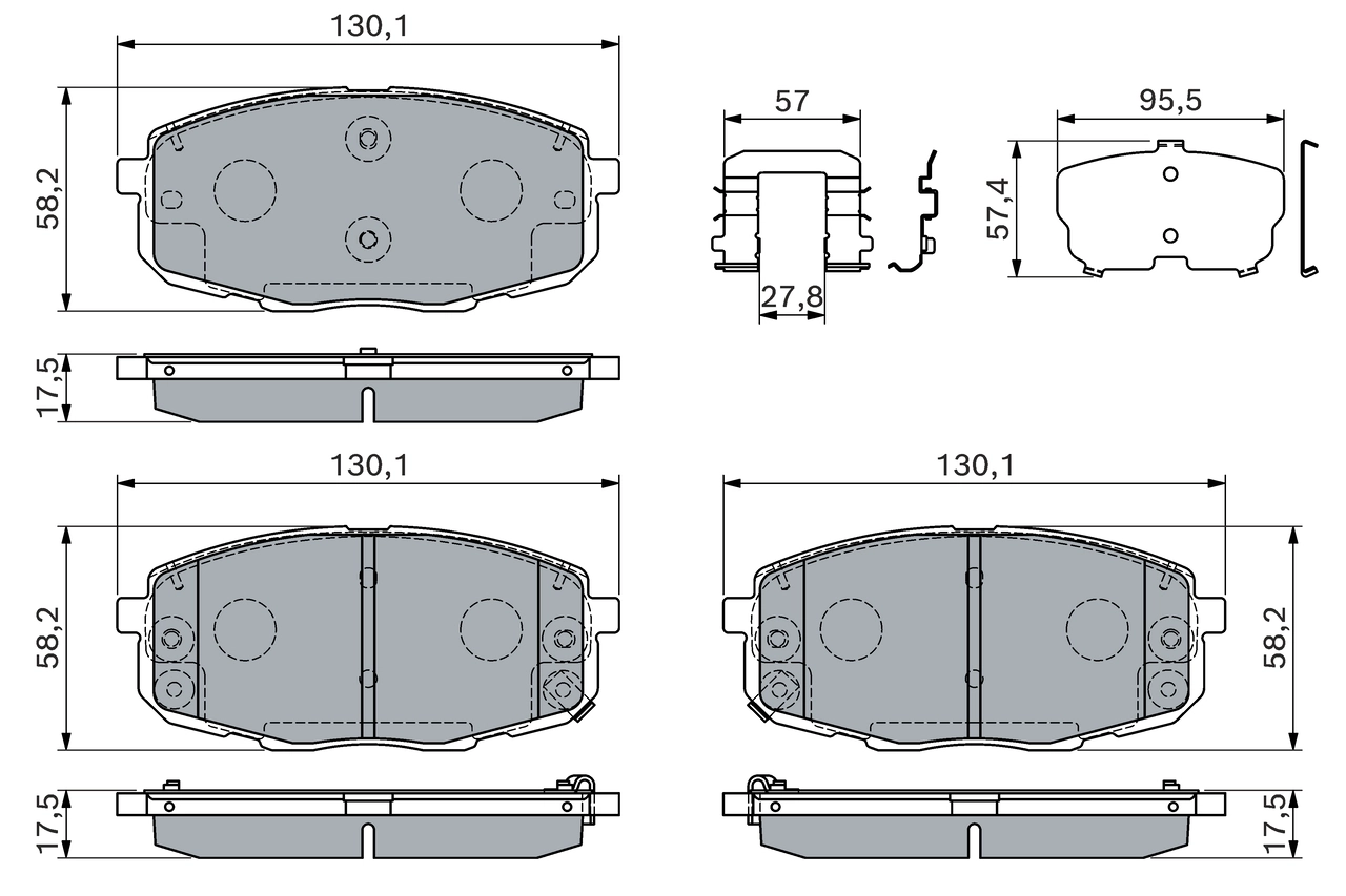 Комплект тормозных колодок дисковый тормоз BOSCH 0 986 460 168