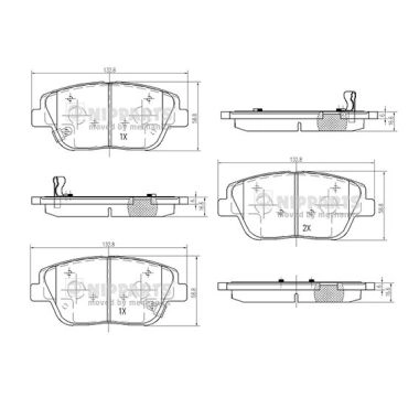 Комплект тормозных колодок дисковый тормоз NIPPARTS N3600334