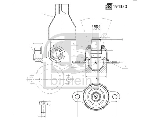 Шарнир независимой подвески / поворотного рычага FEBI BILSTEIN 194330