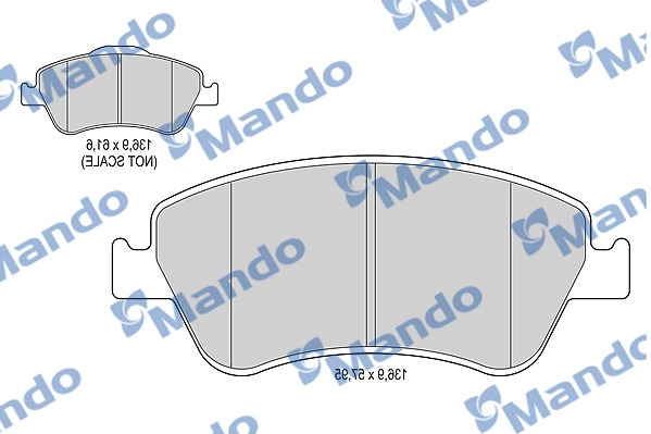 Комплект тормозных колодок дисковый тормоз MANDO MBF015885
