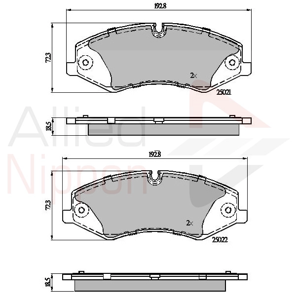Комплект тормозных колодок дисковый тормоз ALLIED NIPPON ADB02030