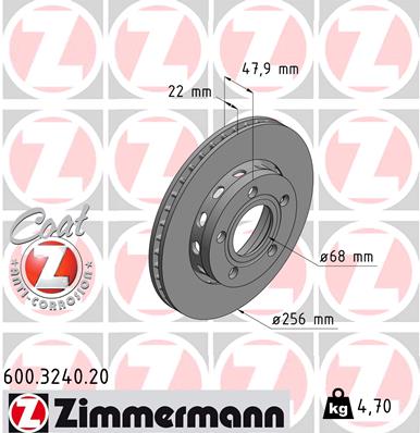 Тормозной диск ZIMMERMANN 600.3240.20