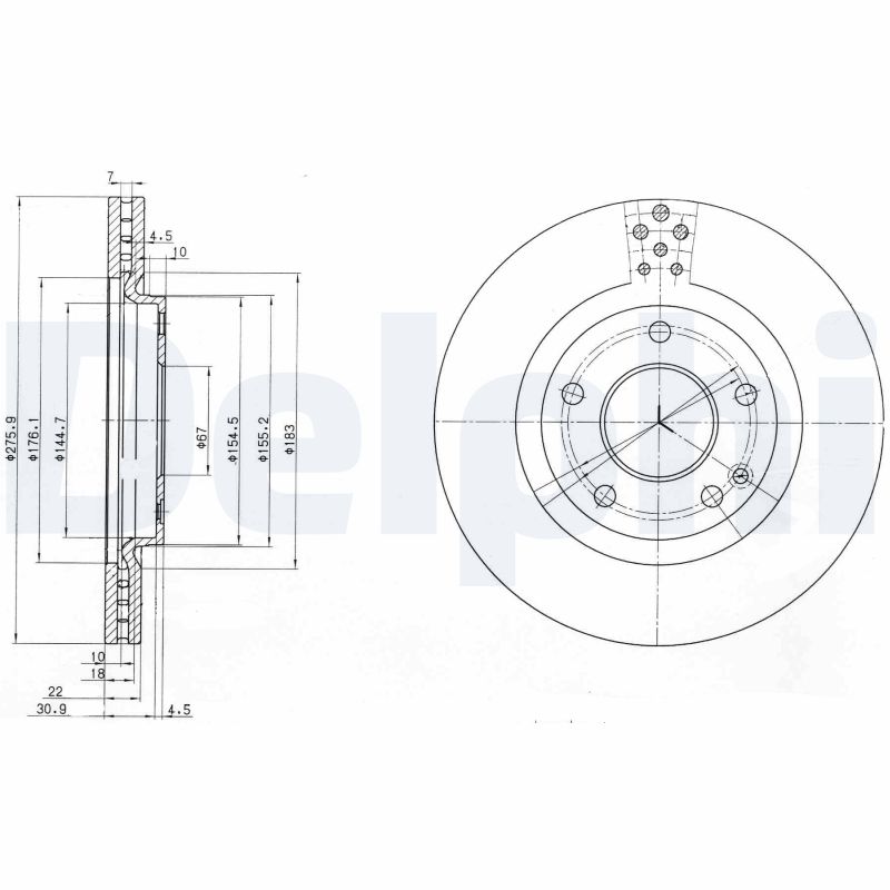 Тормозной диск DELPHI BG3829