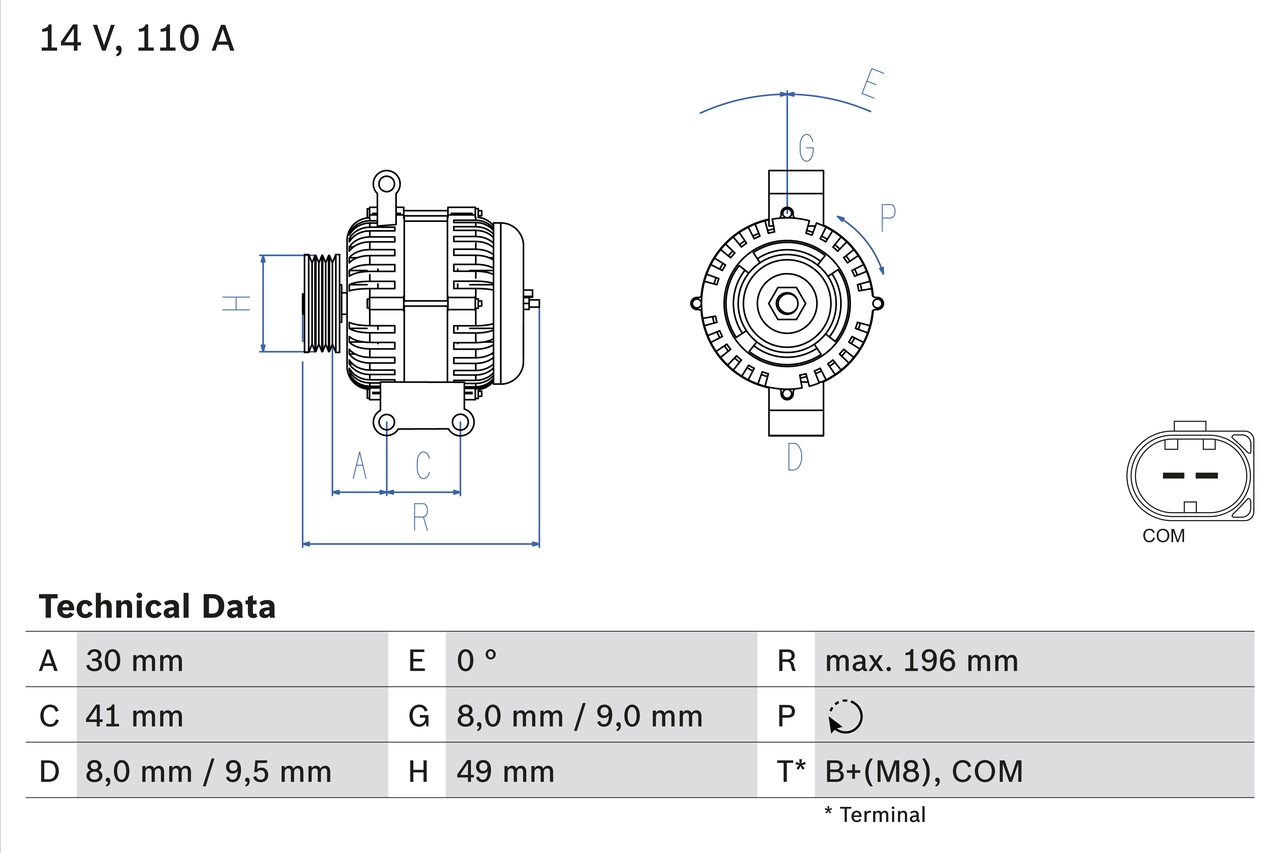 Генератор BOSCH 0 986 046 130