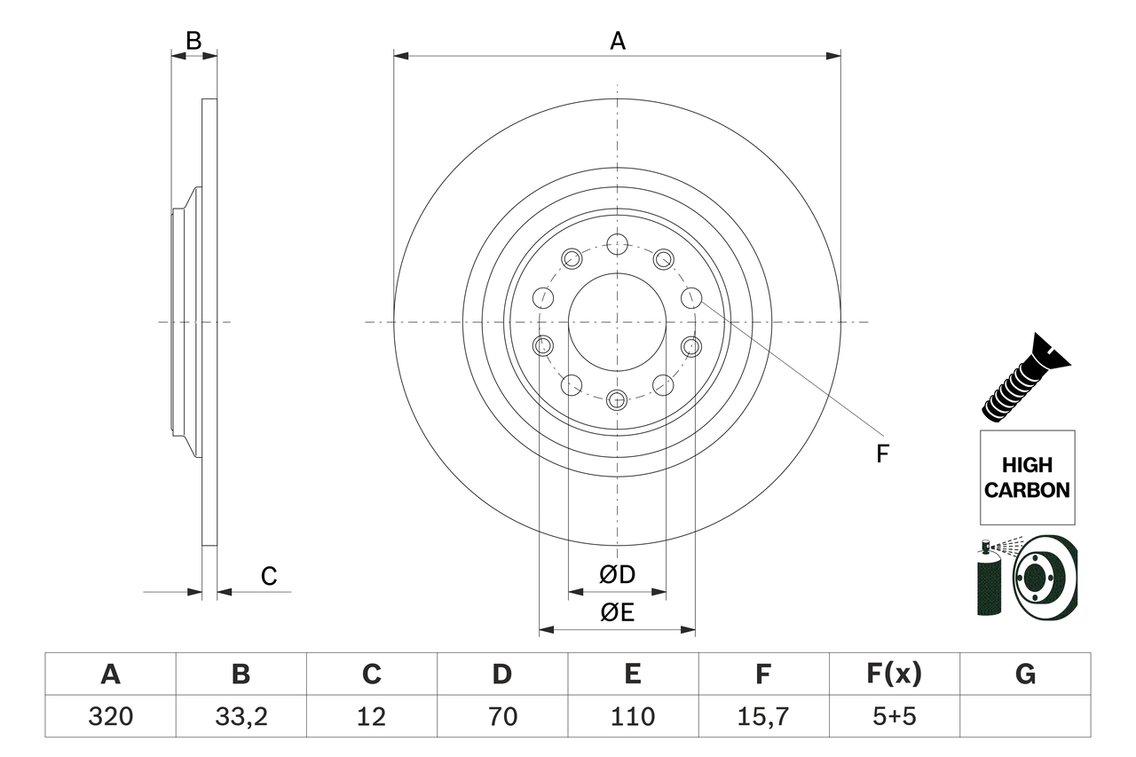 Тормозной диск BOSCH 0 986 479 G74