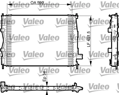Радиатор охлаждение двигателя VALEO 735380