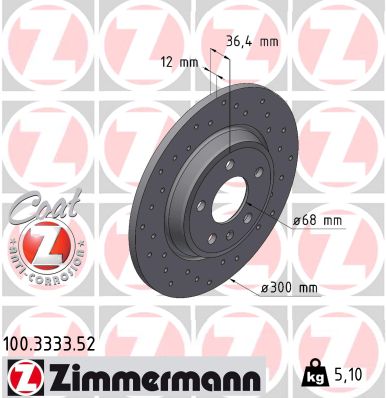 Тормозной диск ZIMMERMANN 100.3333.52