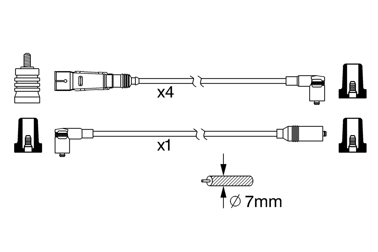 Комплект проводов зажигания BOSCH 0 986 356 369