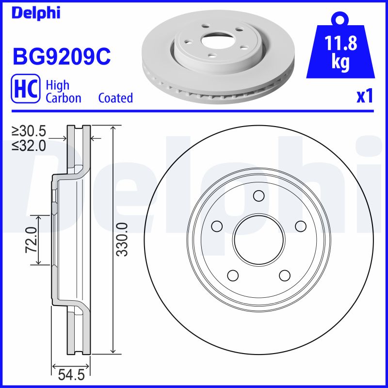 Тормозной диск DELPHI BG9209C