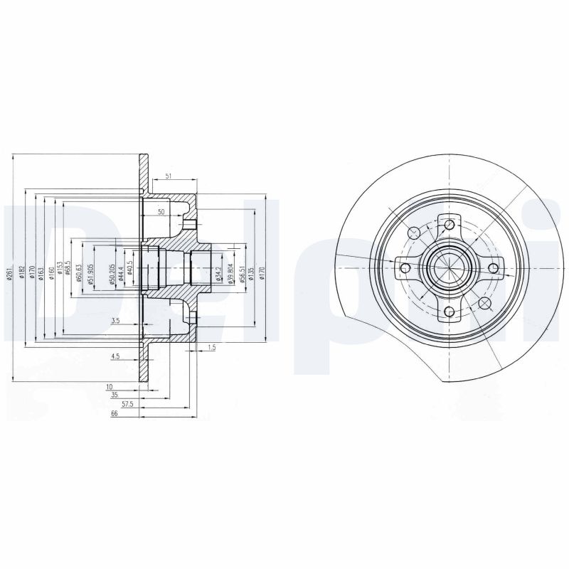Тормозной диск DELPHI BG2571