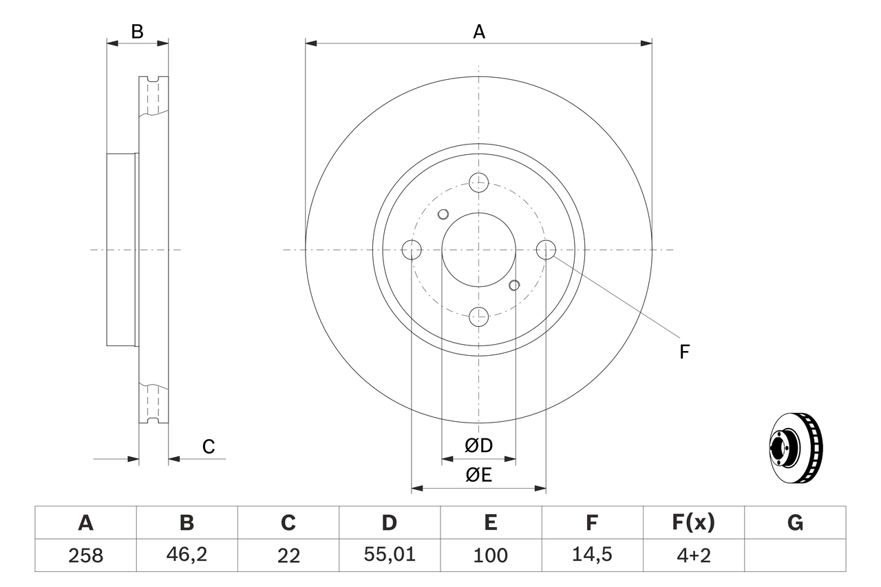 Тормозной диск BOSCH 0 986 479 C06