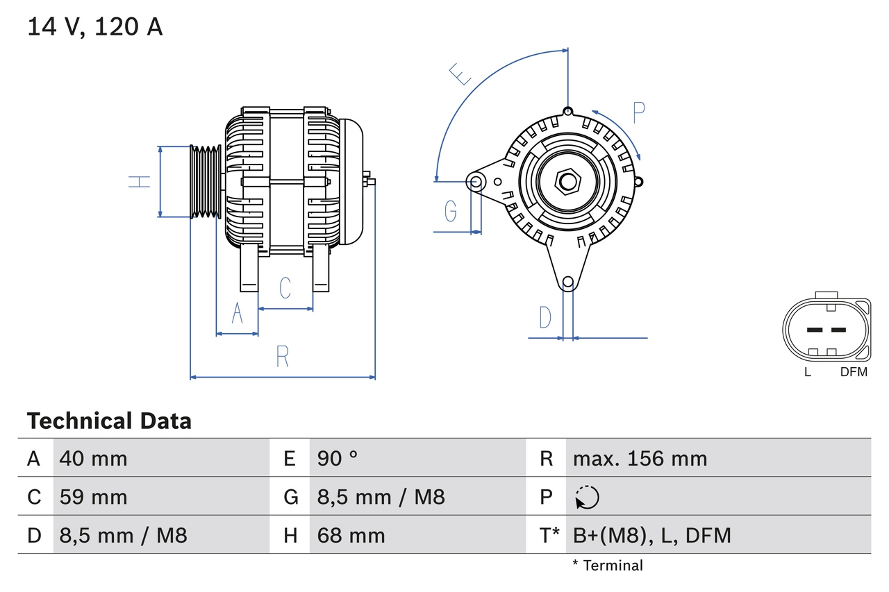 Генератор BOSCH 0 986 041 890