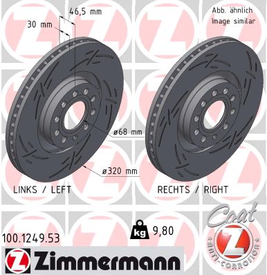 Тормозной диск ZIMMERMANN 100.1249.53
