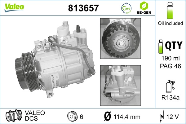 Компрессор кондиционер VALEO 813657