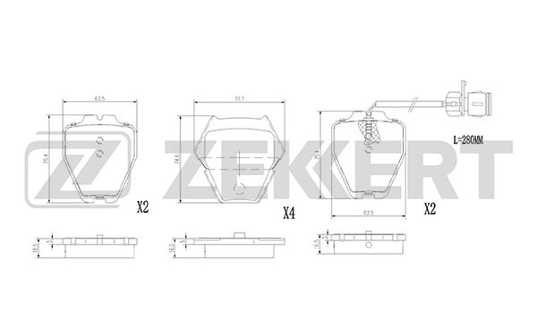 Комплект тормозных колодок дисковый тормоз ZEKKERT BS-2898