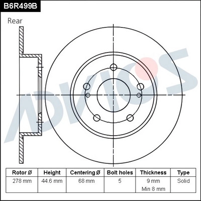 Тормозной диск ADVICS B6R499B