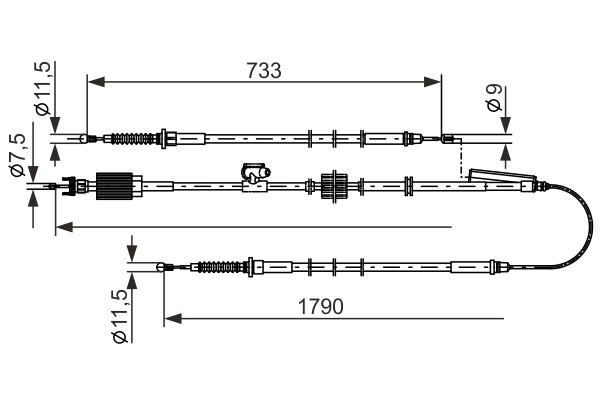 Тросик cтояночный тормоз BOSCH 1 987 482 803