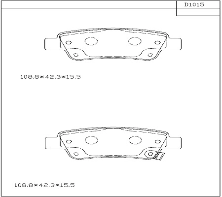 Комплект тормозных колодок дисковый тормоз ASIMCO KD1015
