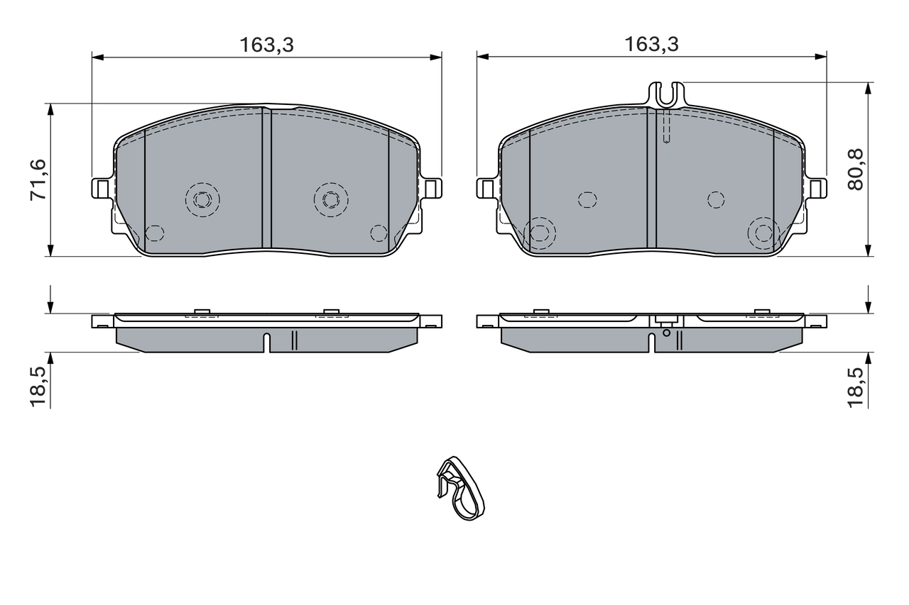 Комплект тормозных колодок дисковый тормоз BOSCH 0 986 460 035