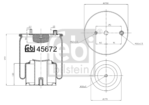 Кожух пневматической рессоры FEBI BILSTEIN 45672