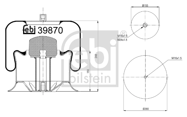 Кожух пневматической рессоры FEBI BILSTEIN 39870
