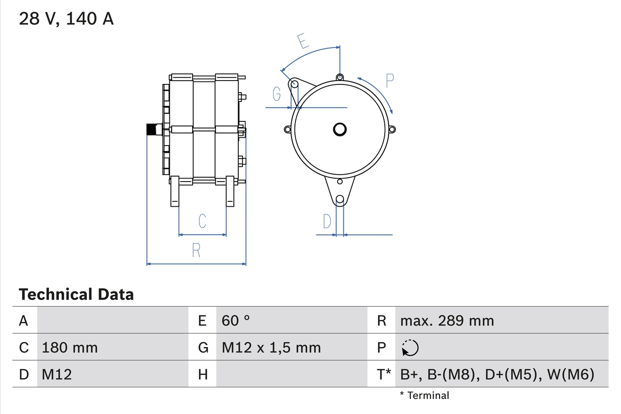 Генератор BOSCH 0 986 041 640