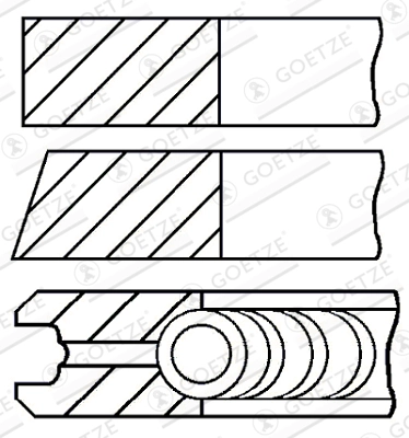Комплект поршневых колец GOETZE ENGINE 08-306707-00