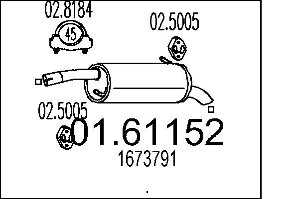Глушитель выхлопных газов конечный MTS 01.61152