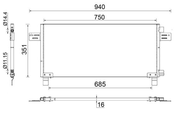 Конденсатор кондиционер MAHLE/KNECHT AC 282 000S