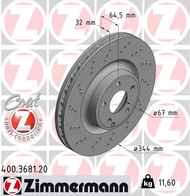 Тормозной диск ZIMMERMANN 400368120