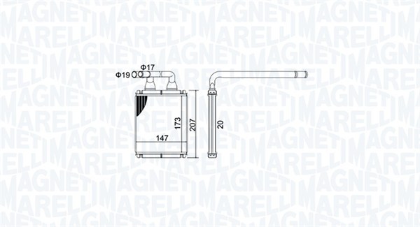 Теплообменник отопление салона MAGNETI MARELLI 350218496000