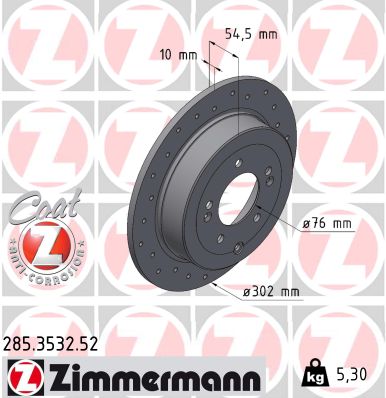 Тормозной диск ZIMMERMANN 285.3532.52