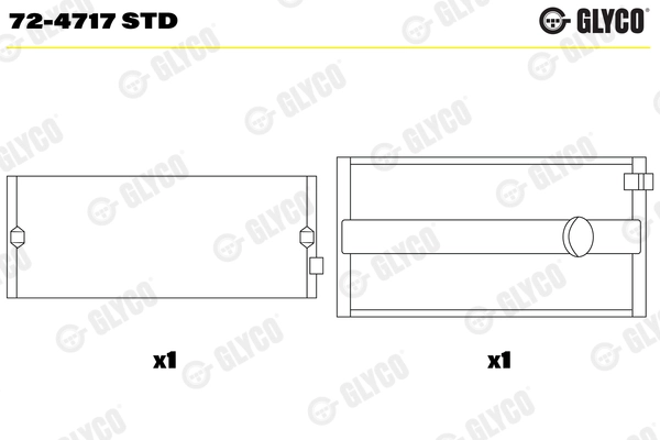 Подшипник коленвала GLYCO 724717STD