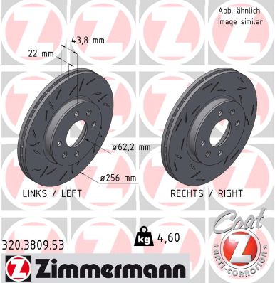 Тормозной диск ZIMMERMANN 320.3809.53