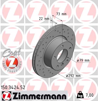 Тормозной диск ZIMMERMANN 150.3424.52