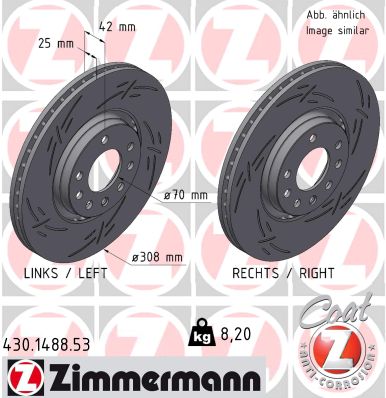 Тормозной диск ZIMMERMANN 430.1488.53