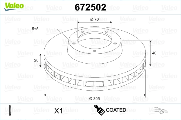Тормозной диск VALEO 672502